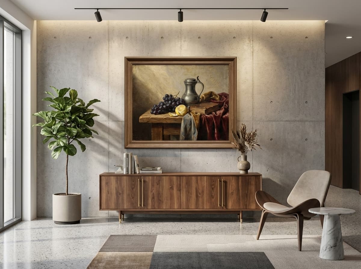 Still Life artwork in Mid-Century Modern Corporate Lobby