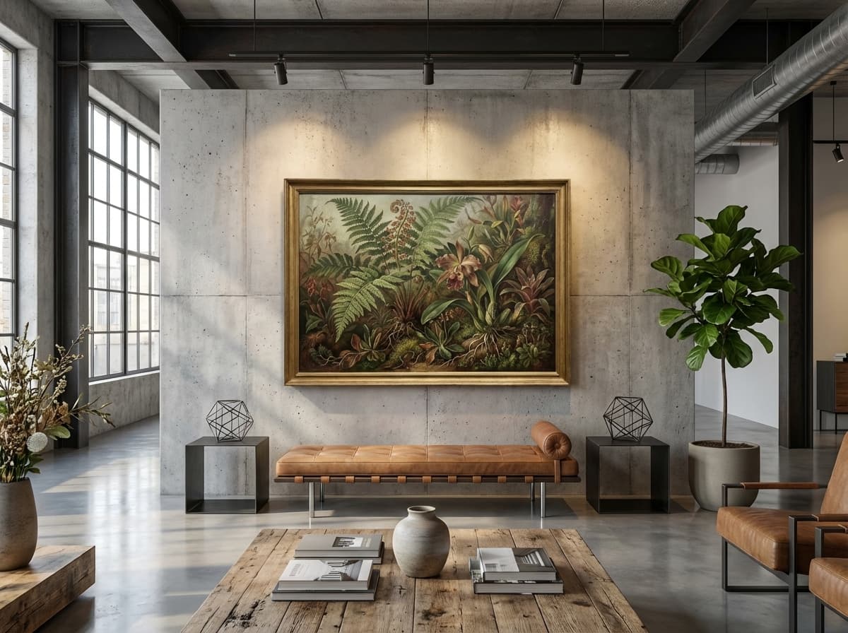 Botanical Study artwork in Industrial Corporate Lobby