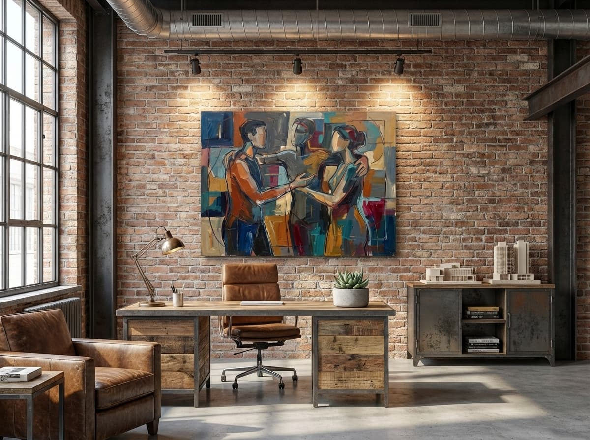 Modern Figurative artwork in Industrial Executive Office